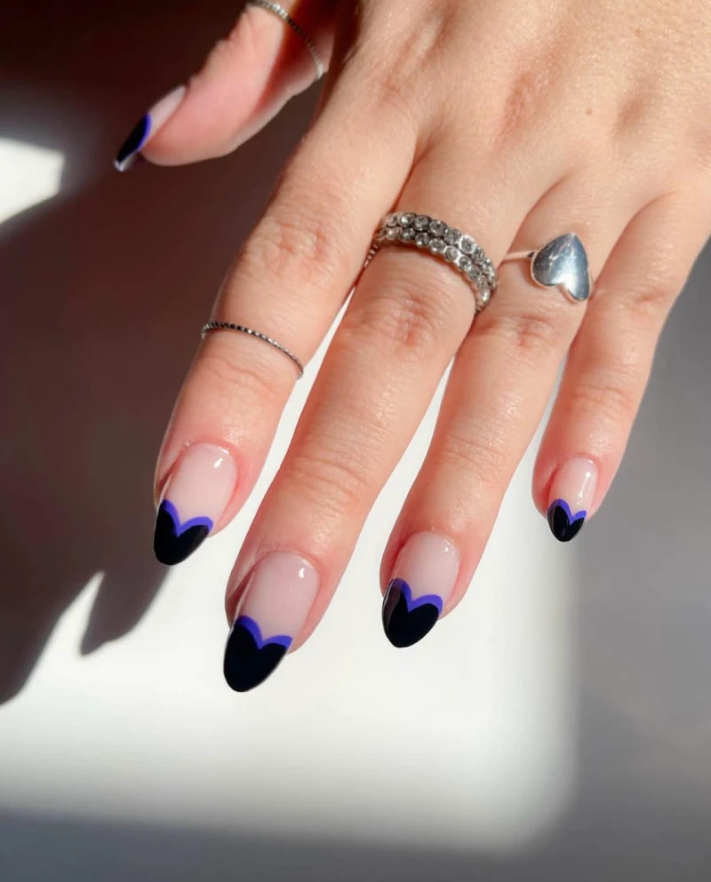 Black Valentines Day Nails for a Bold Statement