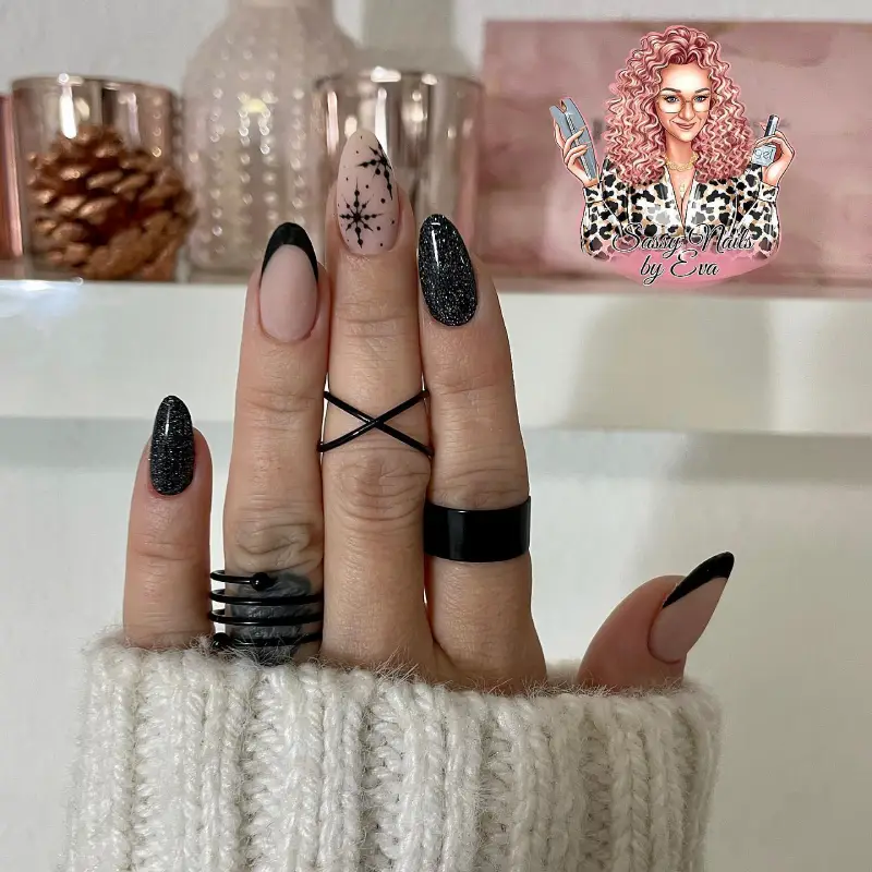 black winter nails