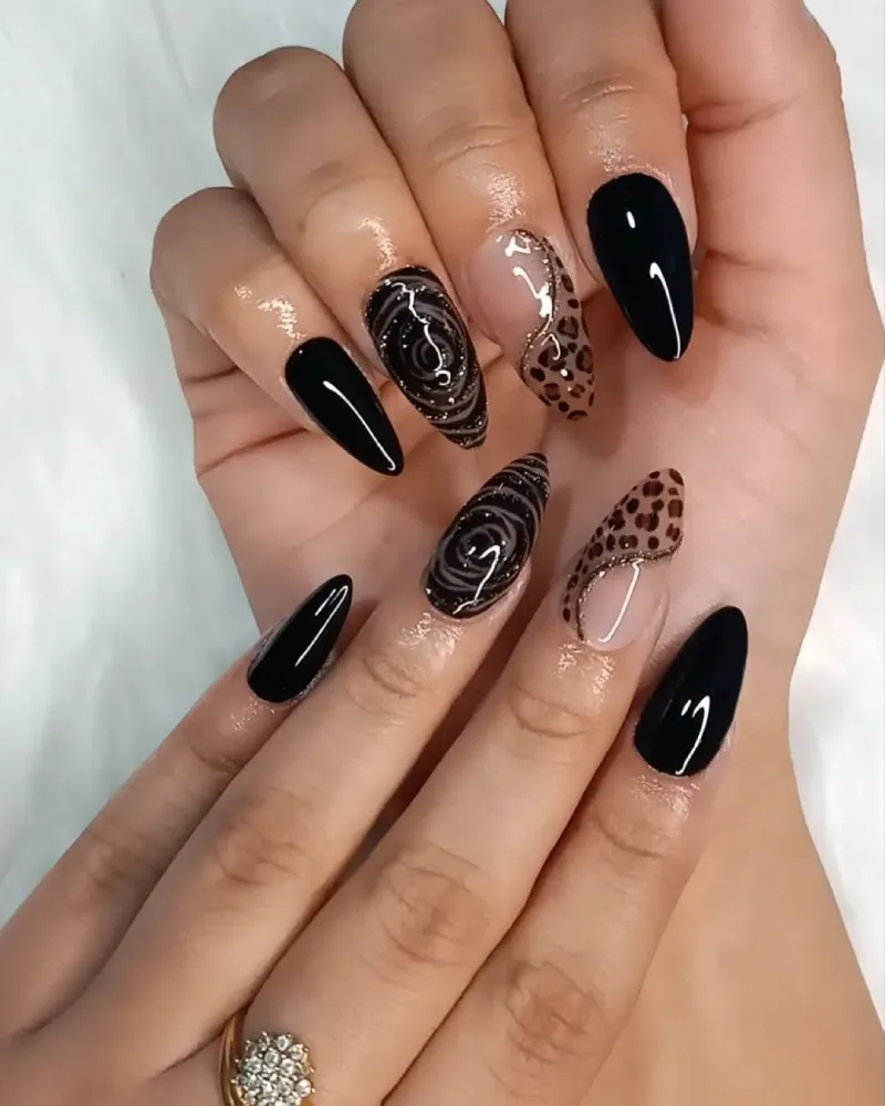 black winter nails