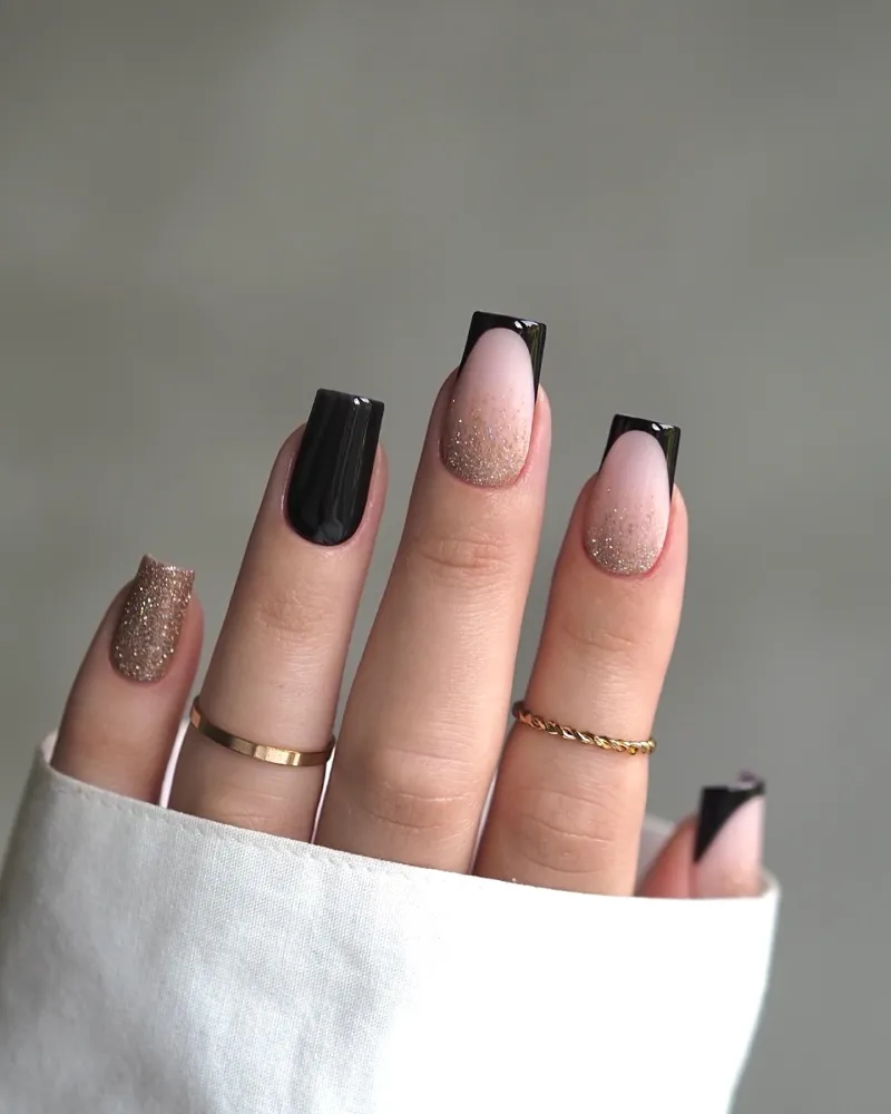 black winter nails