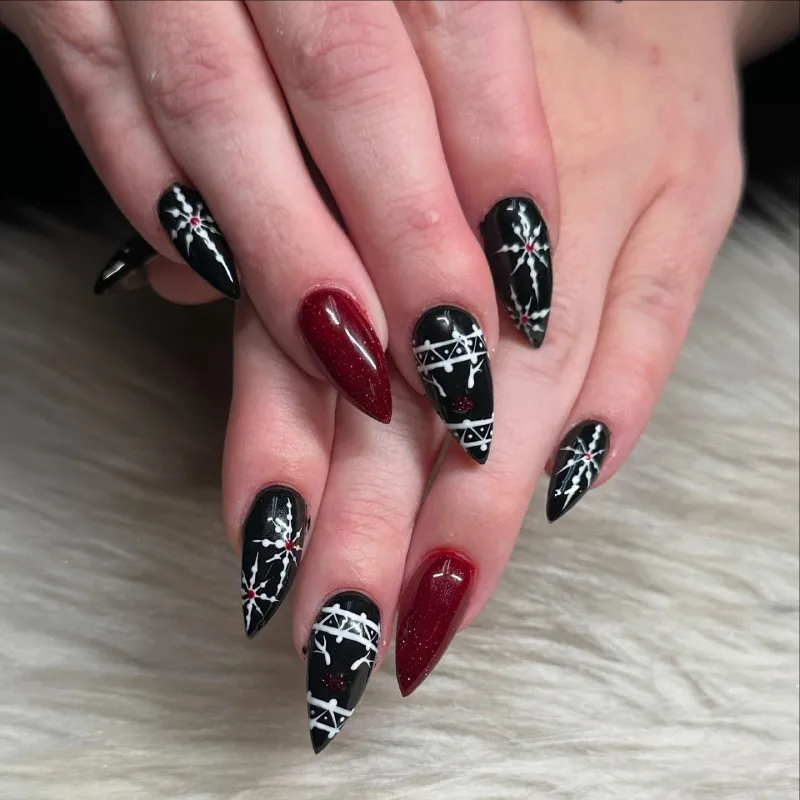 black winter nails