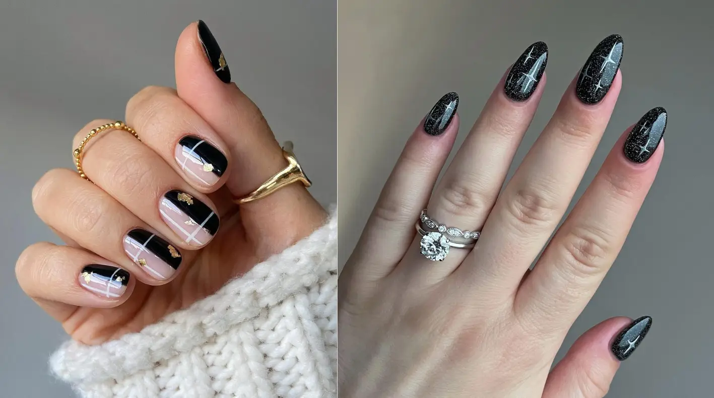 Glamorous Black Winter Nails to Elevate Your Look