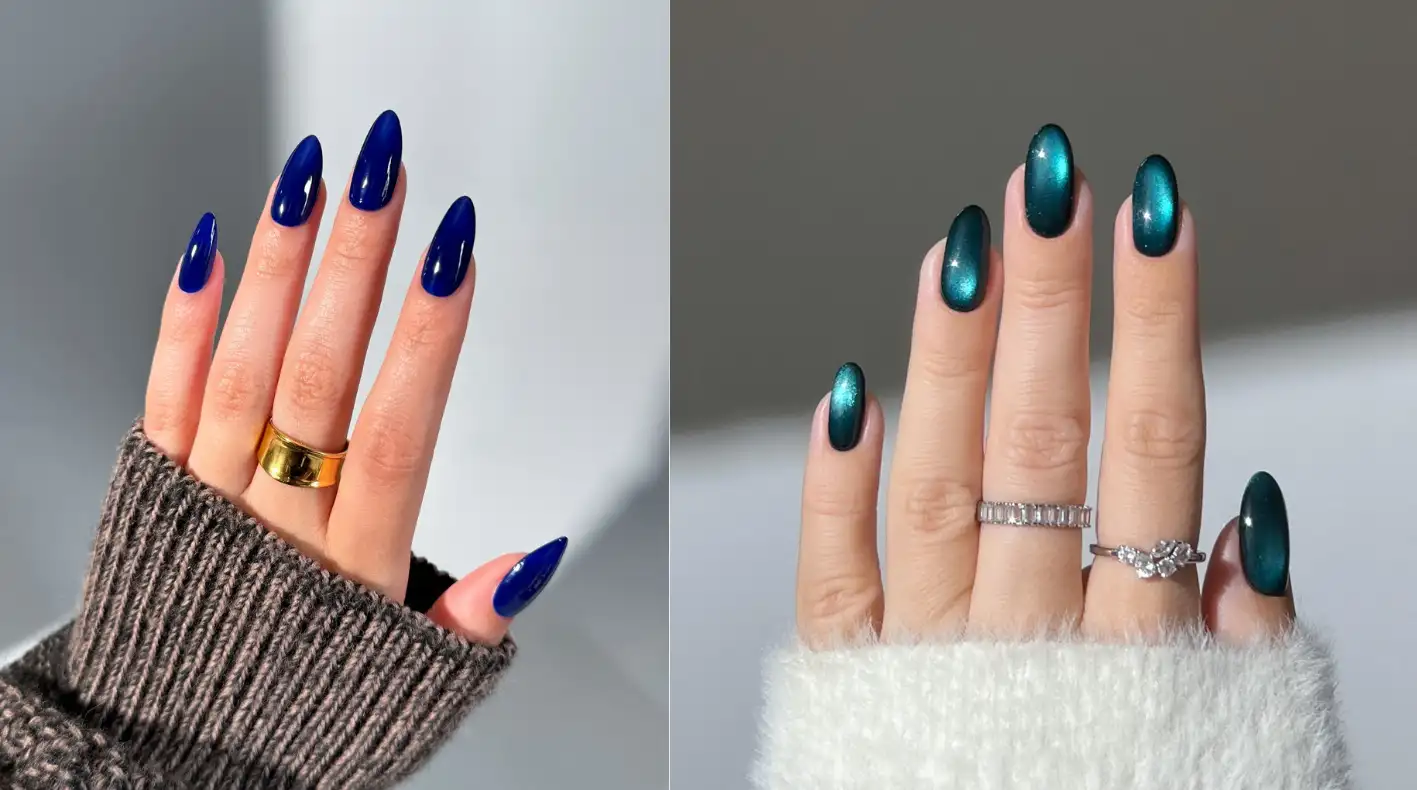 Elegant Blue Christmas Nail Designs to Brighten Your Holiday Look