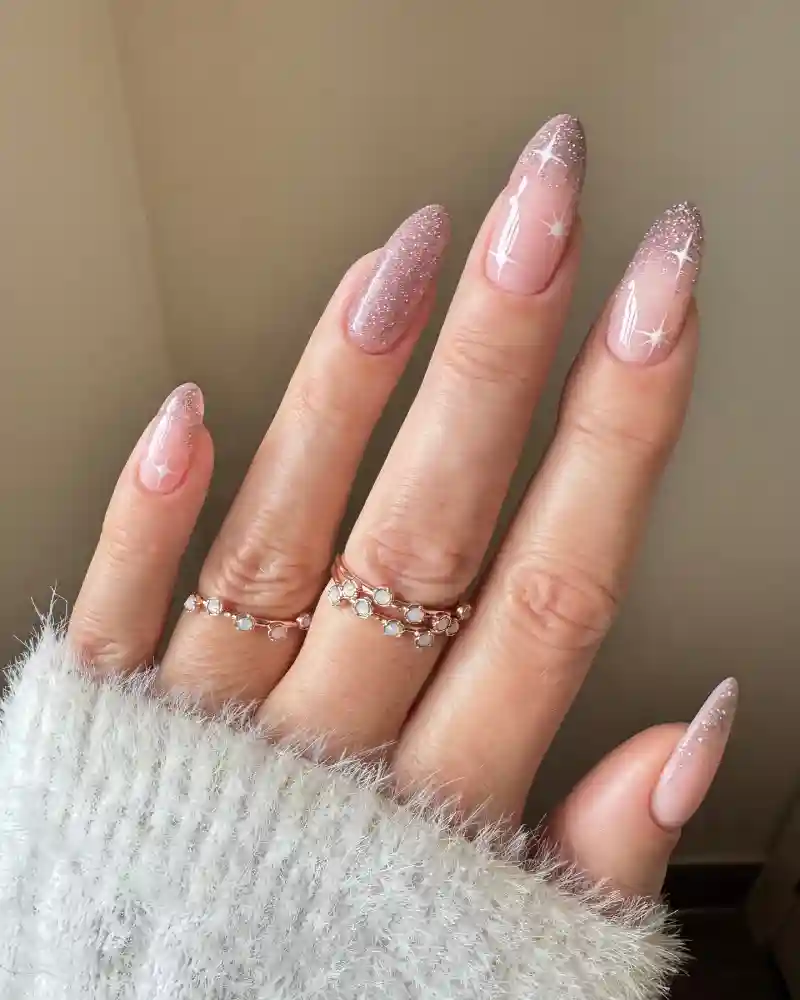 Glamorous Glitter Nails for New Year Celebrations