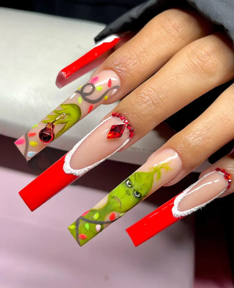 grinch nail ideas