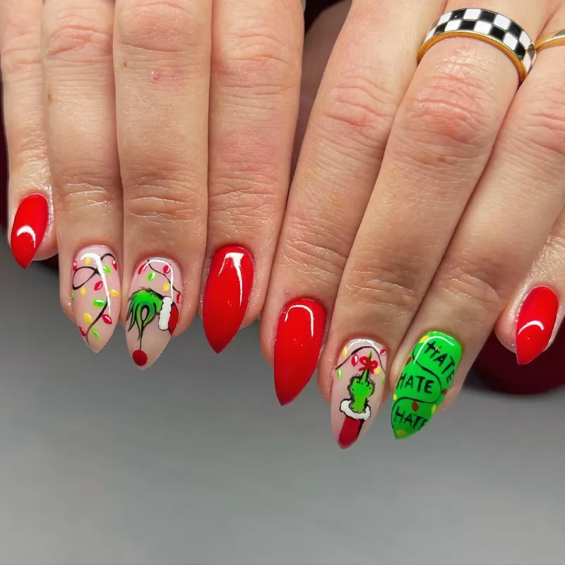 grinch nail ideas