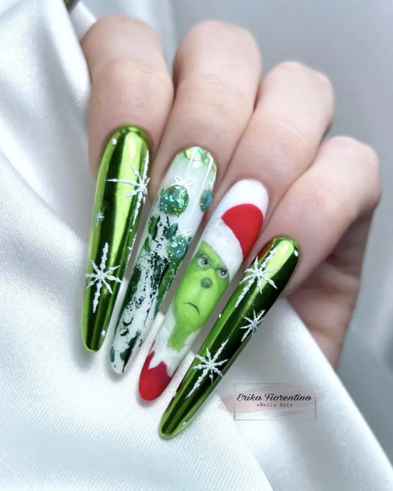 grinch nail ideas