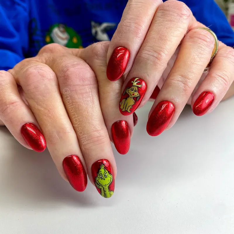 grinch nail ideas