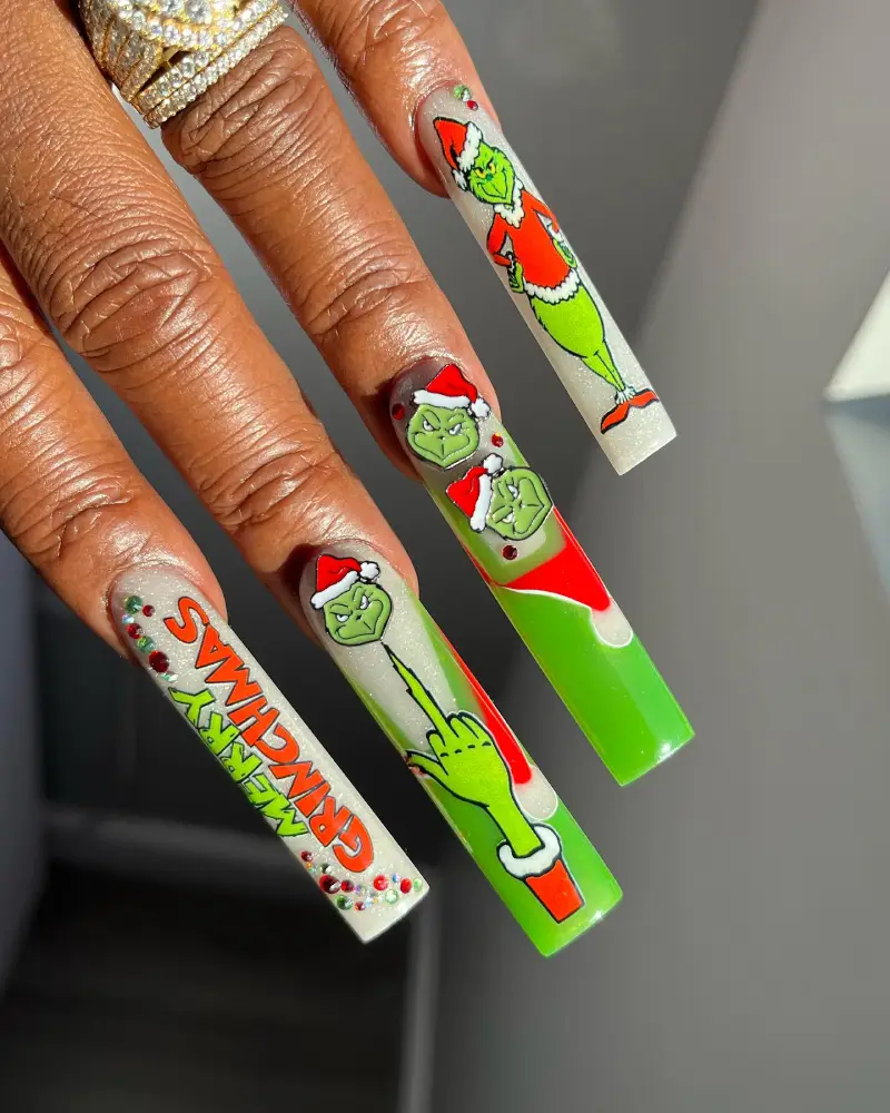 grinch nail ideas