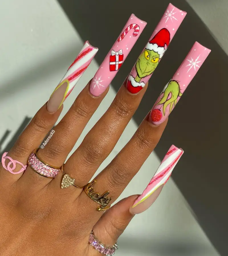 grinch nail ideas