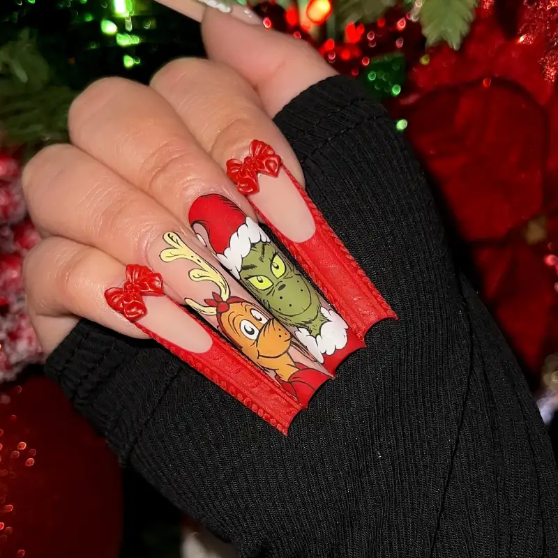 grinch nail ideas