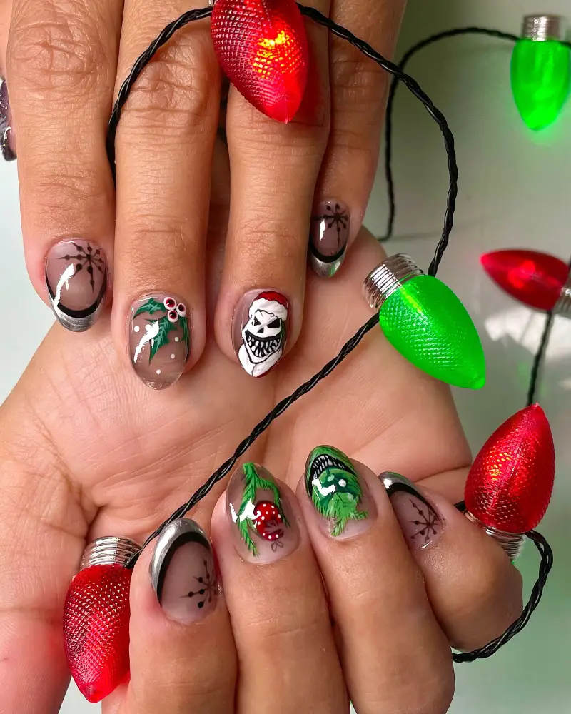 grinch nail ideas