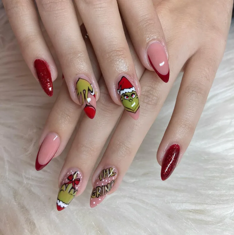 grinch nail ideas