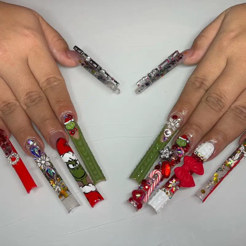 grinch nail ideas