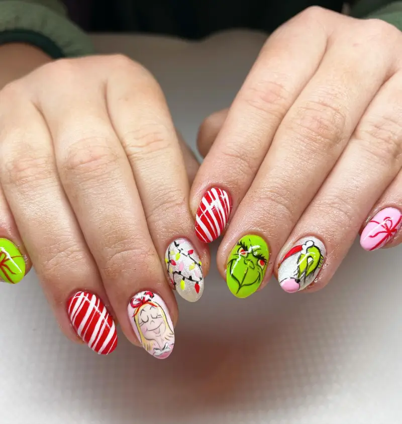 grinch nail ideas