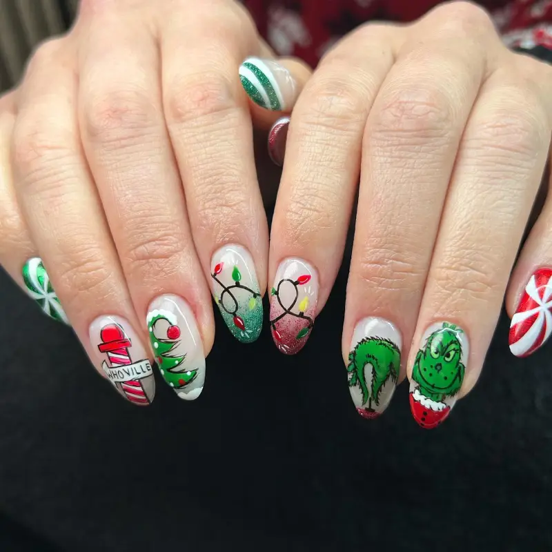 grinch nail ideas