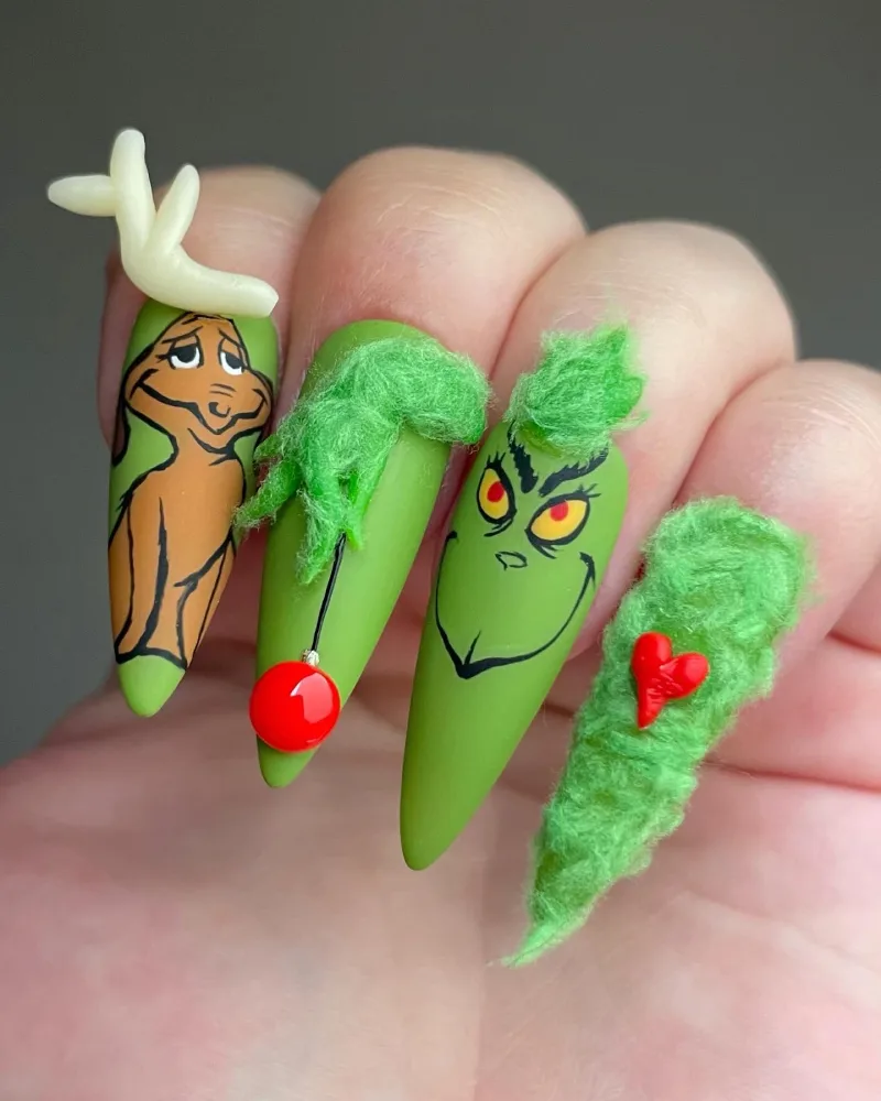 grinch nail ideas