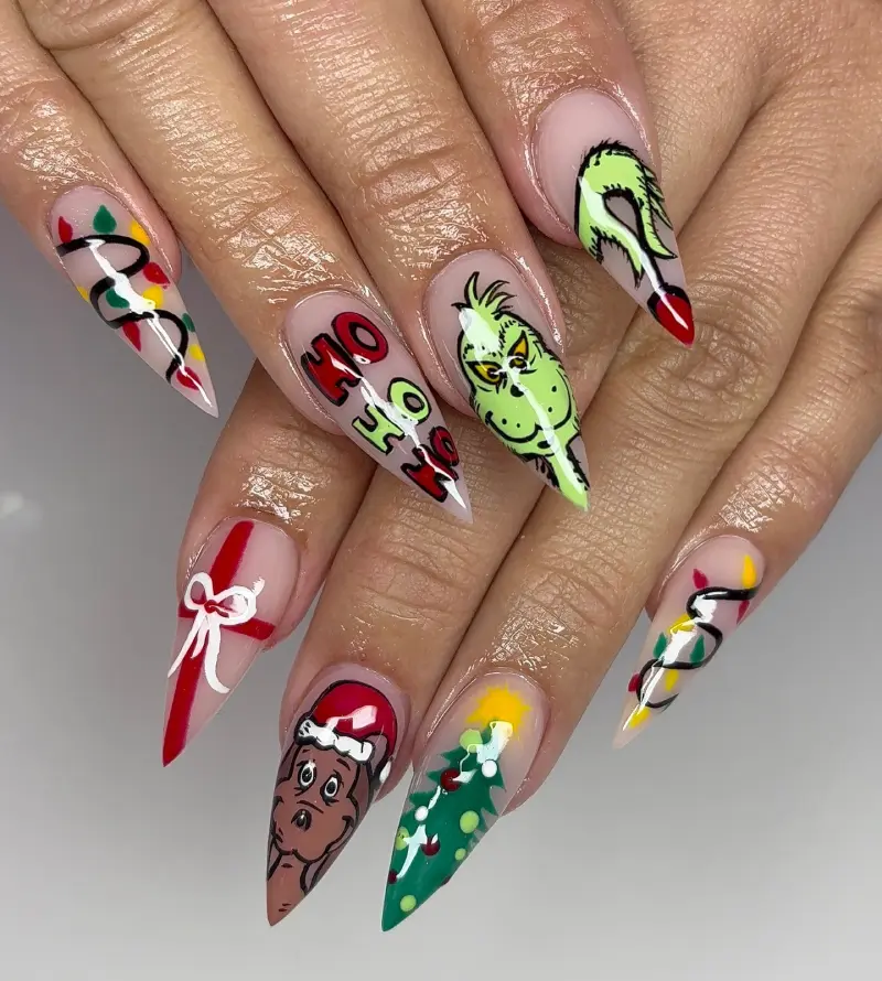 grinch nail ideas