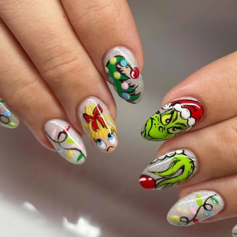 grinch nail ideas