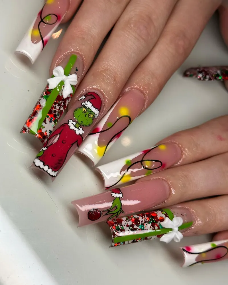 grinch nail ideas