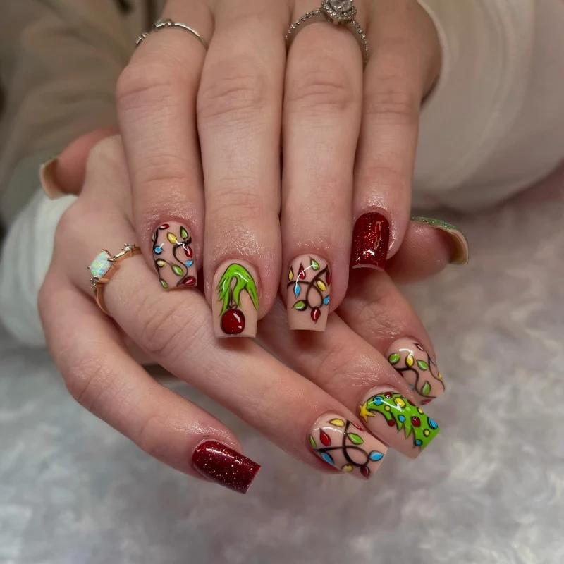 grinch nail ideas