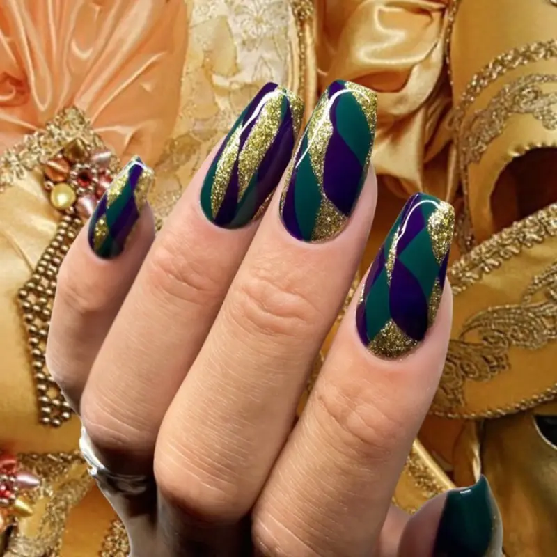 mardi gras nails