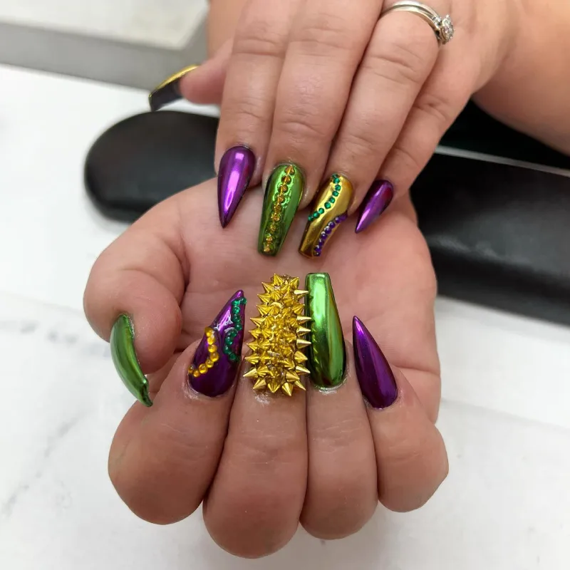 mardi gras nails