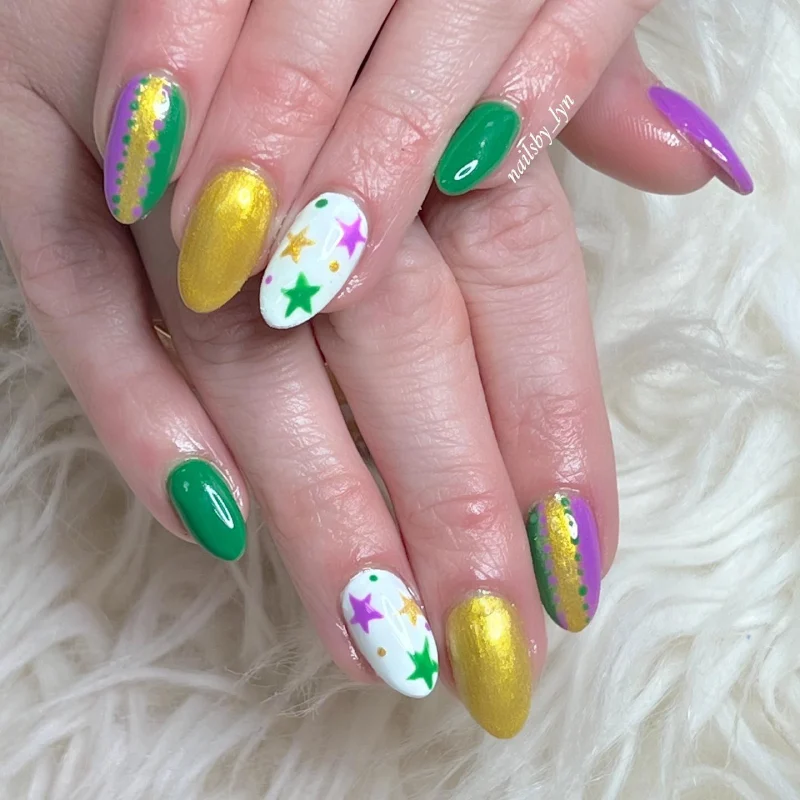 mardi gras nails