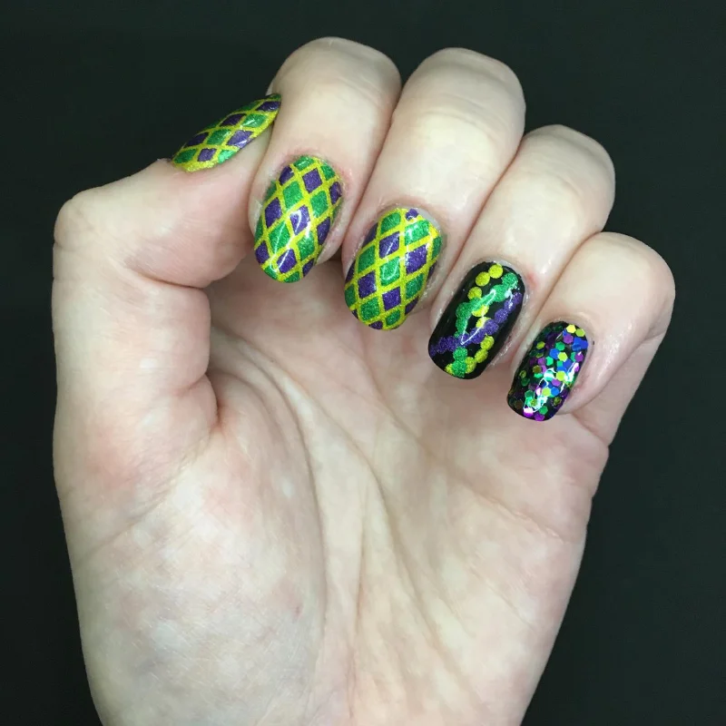 mardi gras nails