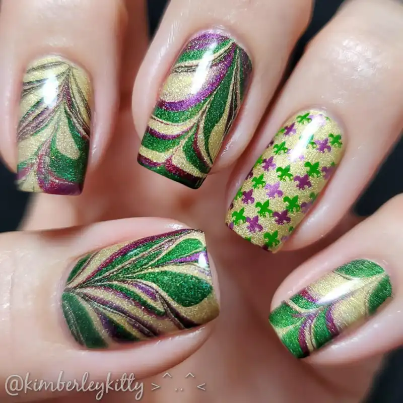 mardi gras nails