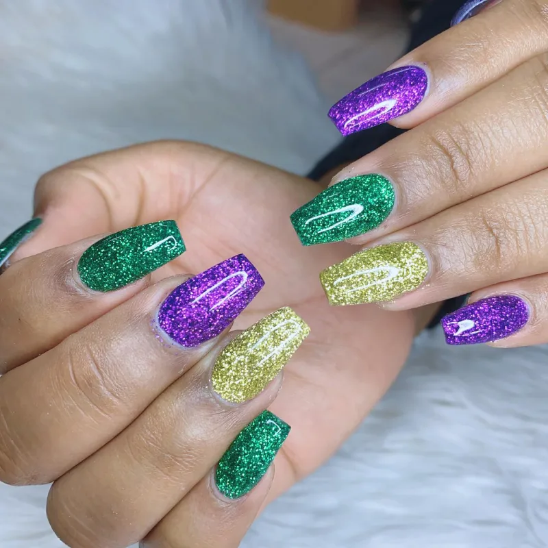 mardi gras nails