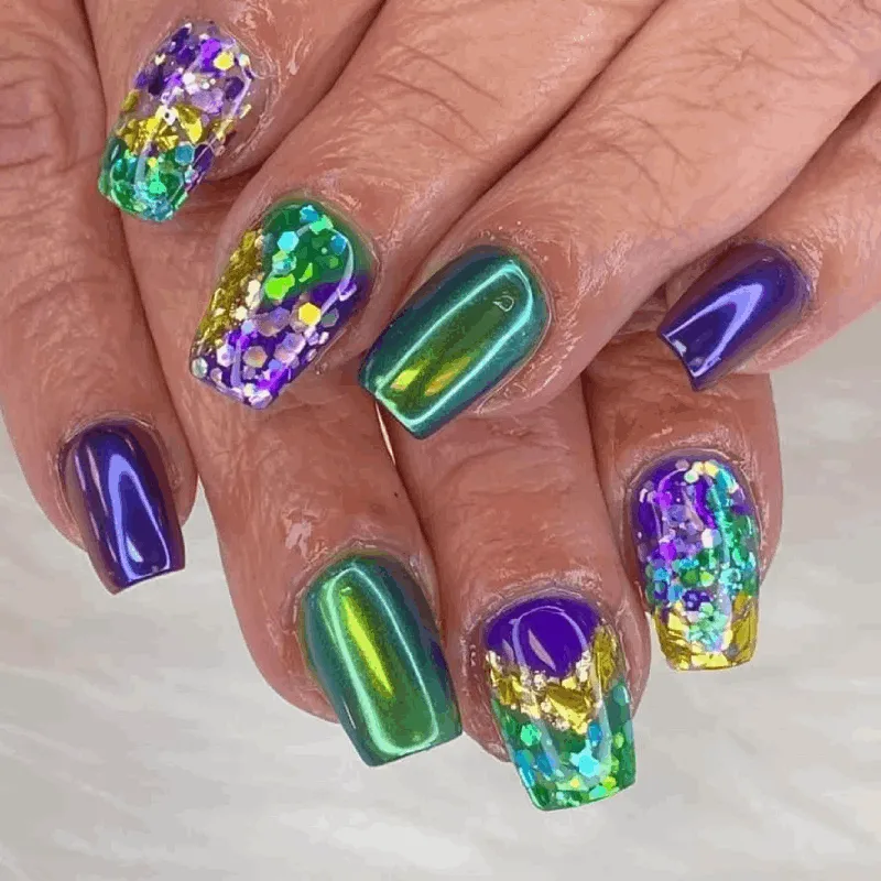 mardi gras nails