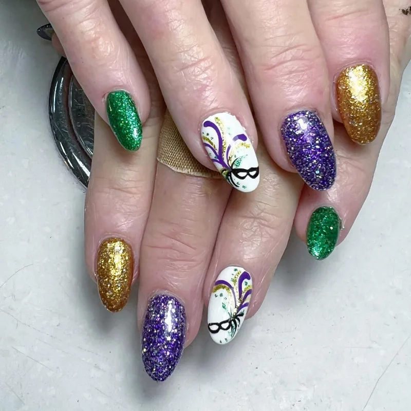 mardi gras nails