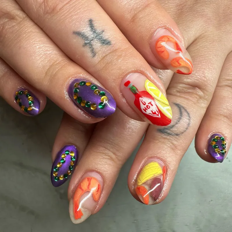 mardi gras nails