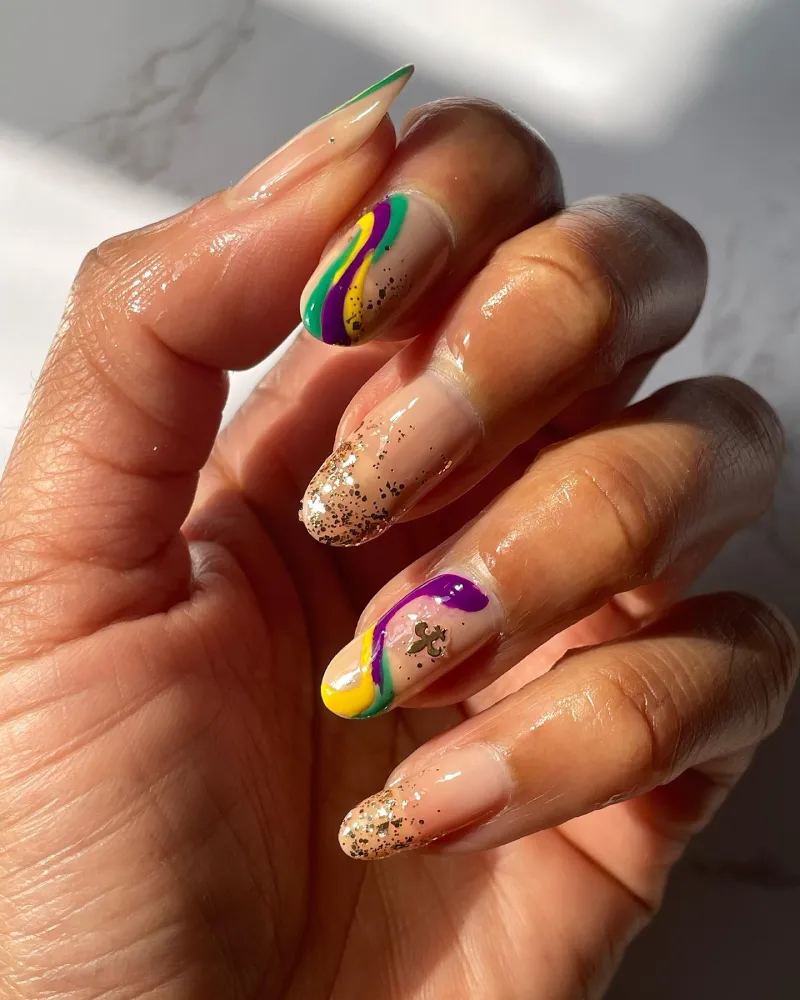 mardi gras nails