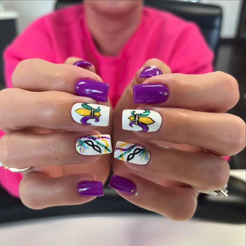 mardi gras nails