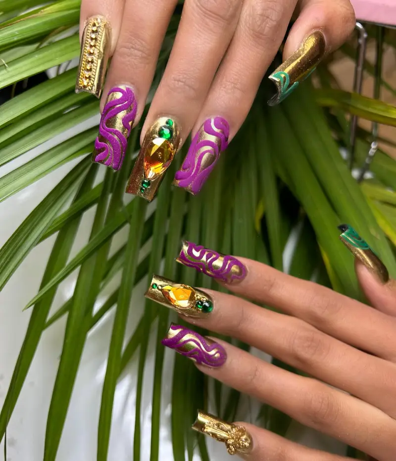 mardi gras nails