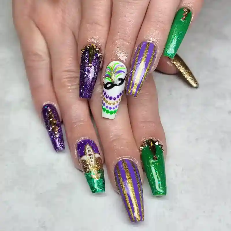 Stunning Mardi Gras Nails You’ll Love