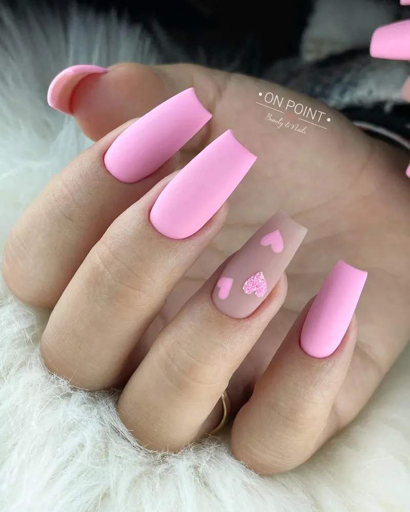 Pink Valentine’s Day Nail