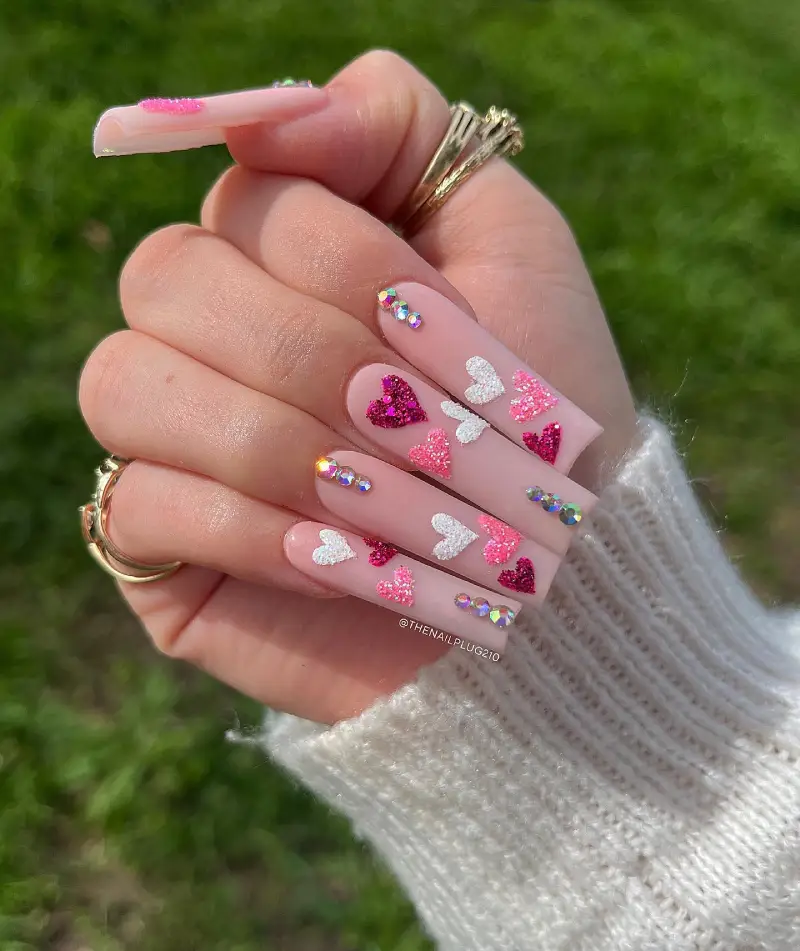 Pink Valentine’s Day Nail