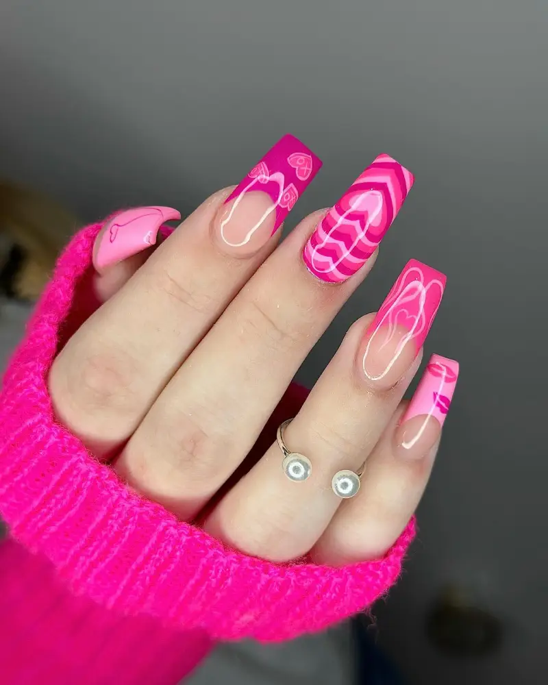 Pink Valentine’s Day Nail