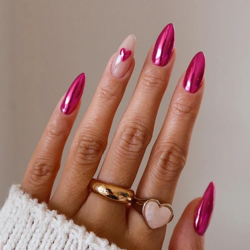 Pink Valentine’s Day Nail