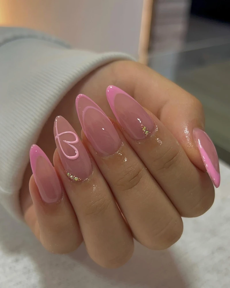 Pink Valentine’s Day Nail