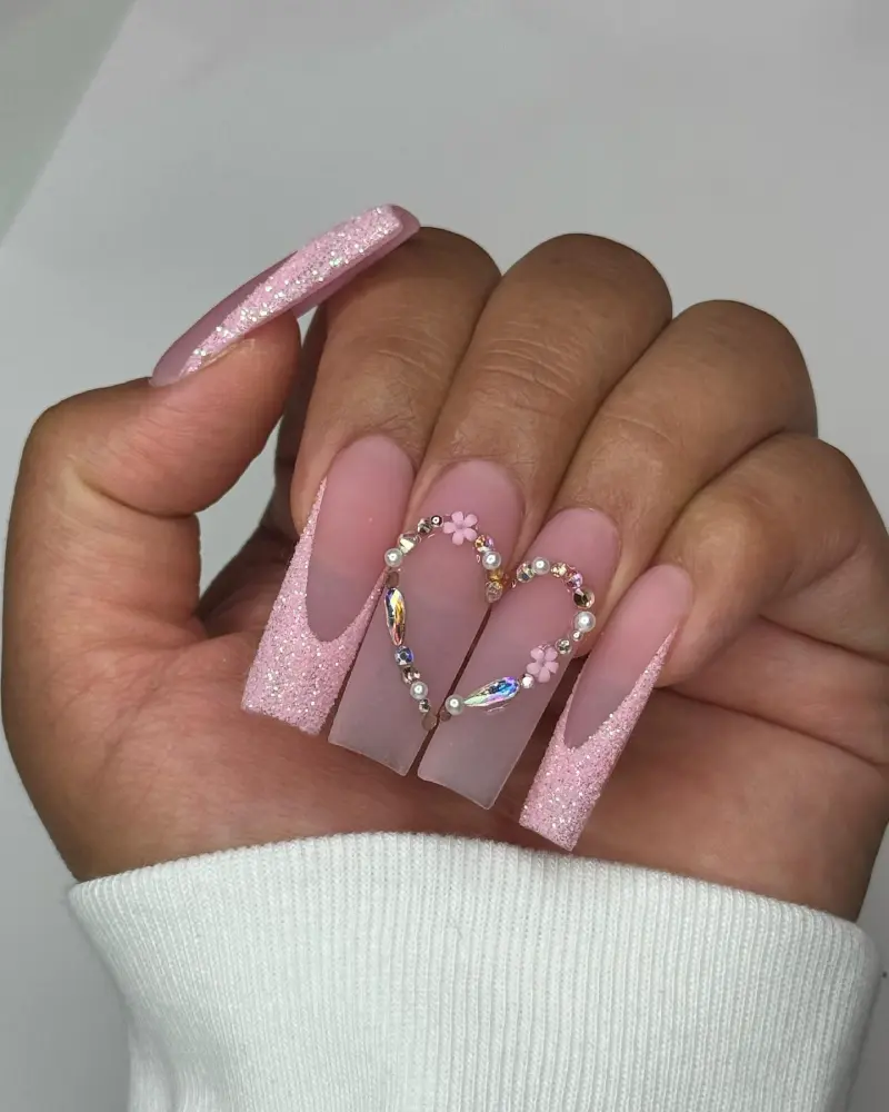 Pink Valentine’s Day Nail