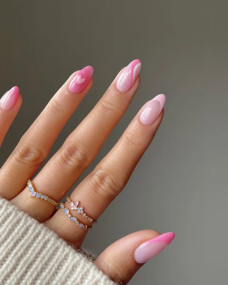 Pink Valentine’s Day Nail