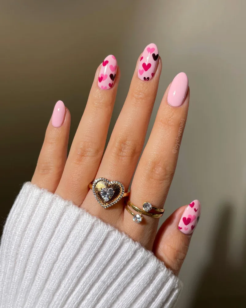 Pink Valentine’s Day Nail