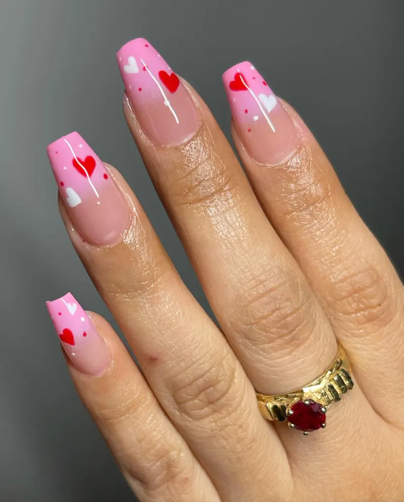 Pink Valentine’s Day Nail