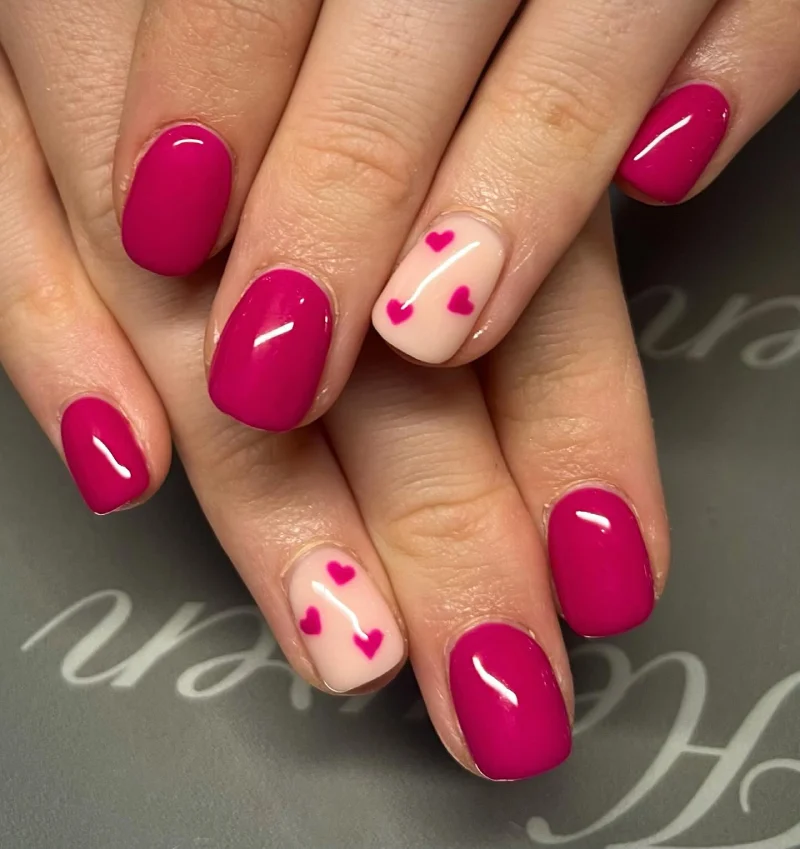 Pink Valentine’s Day Nail