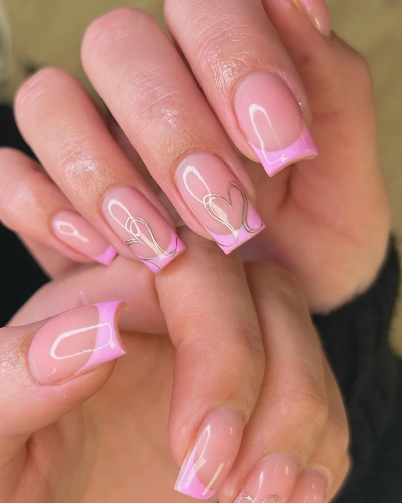 Pink Valentine’s Day Nail