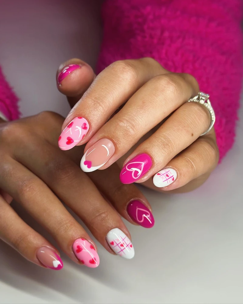 Pink Valentine’s Day Nail